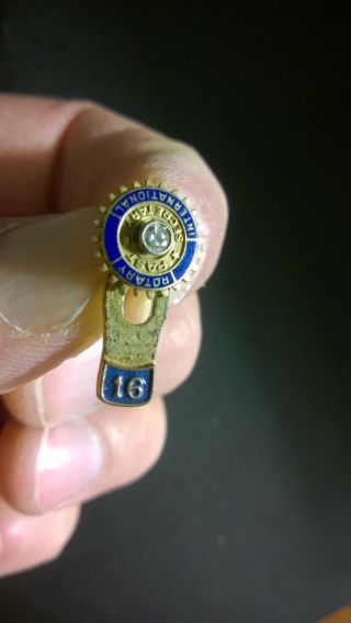 Rare Vintage 10k Gold W/enamel " Rotary International - Past Secretary " Pin Award