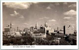 1930s Tulsa Oklahoma Rppc Photo Postcard Skyline View Bird 