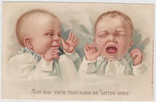 Babies Bottle Crying May All Your Troubles Be Little Ones Postcard