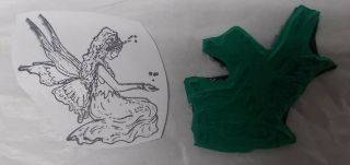 Fairy with her hand out rubber stamp fantasy stamps fairies fae faerie lady girl 4