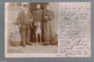 Real Photo Postcard Men,  Women,  Dog № 2