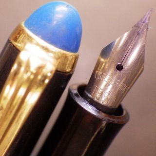 Blue Black Kohinoor 3060 Piston Fountain Pen Estie 1550 Ef Nib 2 - 1/2 Stylopoint