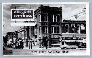Ottawa Kansas First National Bank Vintage Real Photo Postcard Rppc