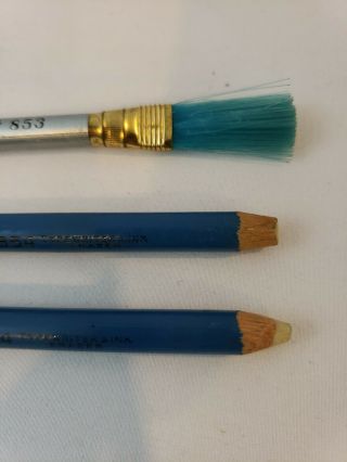 Vintage 2 Dixon Rubacore 854 Typewriter & Ink Eraser Pencils & 853 with Brush 4