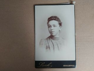 Cabinet Card Photograph Of A Lady By B Leech Of Macclesfield Some Tissue Intact