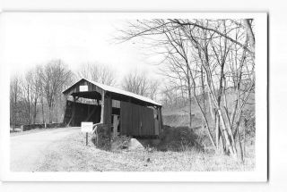Fowlersville Pennsylvania Pa Vintage Rppc Real Photo Covered Bridge
