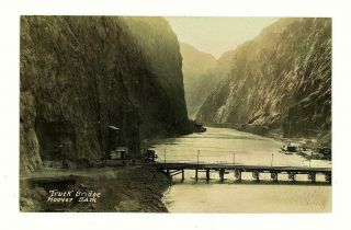 Truck Bridge At Hoover Dam Orig Ca.  1930 