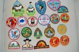 21 Different Old Boy Scout Camp Patches