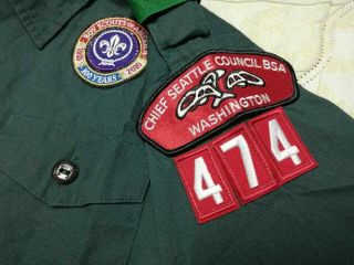 Venturing Official BSA Boy Scouts Uniform Shirt Green Adult Lady 206 Size XL 4