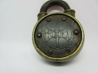 Vintage Brass Protex Lock 2 x 3 inches No Key 2