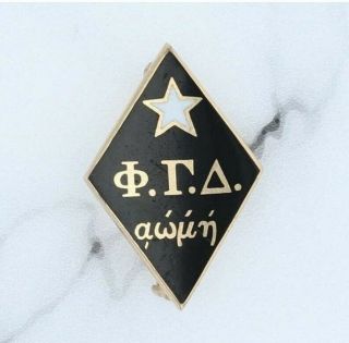 14k Gold Phi Gamma Delta Fraternity Sorority Enamel Pin - 2.  4gr