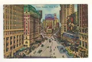 1939 Postcard: Times Square - York City – Chevrolet & Planters Peanut Signs