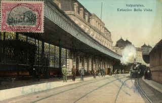 Pc Chile,  Valparaiso,  Estacion Bella Vista,  Vintage Postcard (b16687)