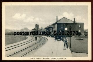 2070 - Allandale Ontario 1930s Barrie.  Cnr Railway Train Station
