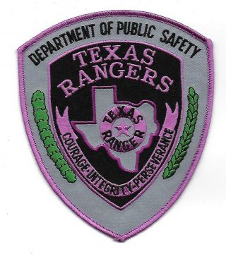 Texas Rangers Police Pink Patch