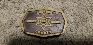 Luzerne County Pennsylvania Sheriff Brass Belt Buckle Vintage Wilkes - Barre