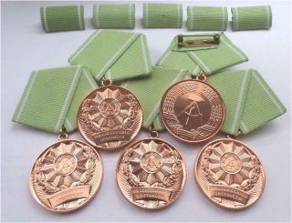 5x Socialist East German Medal Interior Ministery Home Affairs For Police Prison