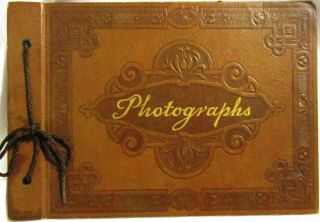 Vintage,  Empty,  Brown,  Embossed,  " Photographs Album ",  Local Estate Find