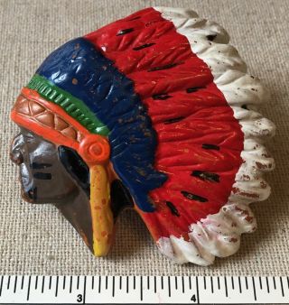 Vintage Indian Chief Boy Scout Neckerchief Slide Bsa Native American Head Neal