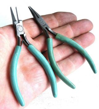 2 Pairs Of Vintage Swiss Made Erem 4 1/2 Inch Pliers No 42 & No 44
