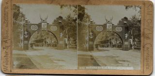 1901 William Mckinley Killed Arch Of Mourning Canton Oh Antique Stereoview