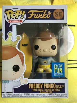 Funko Fundays 2019 Box Of Fun Freddy Funko As Surf’s Up Batman Le 5000 Very Rare