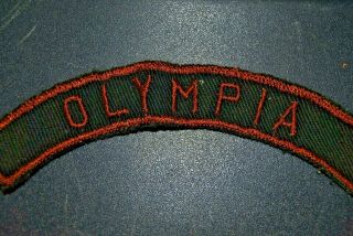 Rare Olympia City Strip Brown On Dark Green Explorer Scout Community Strip