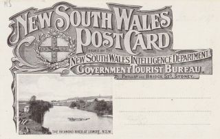 VINTAGE POSTCARD NSW GOVERNMENT TOURIST BUREAU TWIN FALLS LISMORE BACK 1900s 2