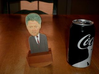President Bill Clinton Nodder,  Handmade - Wooden Rocking Statue,  Vintage