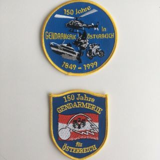Set 150 Years Gendarmerie Patches Austria / Österreich Abzeichen Patch Rare