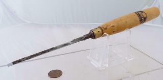 Vintage Marples Woodworking Mortise Tool Chisel 1/8 " Cut 9.  5 " Long
