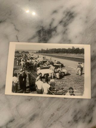 Vintage Postcard Rppc Elkhart Lake Road America Wisconsin Car Race