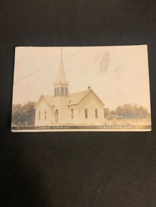 1900s Rppc German Church Culbertson Nebraska Cool Drawings & Doodles On Back