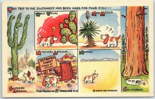 1948 Reg Manning Artist - Signed Postcard Southern Arizona Calif.  Travel Card 38