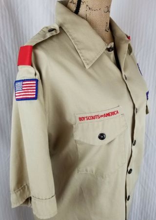 Boy / Cub Scout Shirt - Adult Xlarge Xl 17 - 17.  5 (tan) Short Sleeve Official Bsa