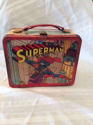 Vintage 1967 Superman Metal Lunchbox King Seeley No Thermos