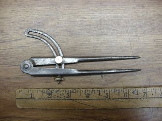 Old Tools,  Antique Schollhorn Lodi 6 - 7/8 " Wing Divider,  10 - 17 - 1905,  & 12 - 5 - 05