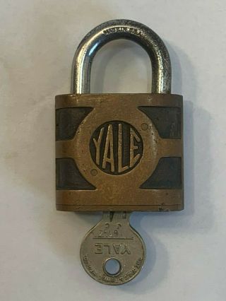 Vintage Yale Padlock w/Keys Brass Lock Pad Lock Key 1 2