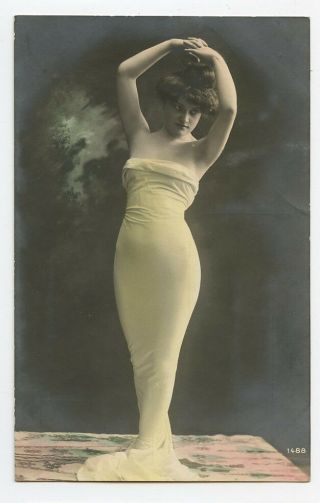 C 1910 Glamour Glamor Shapely Lady Mermaid Pose Sexy Photo Postcard
