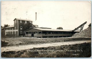 Byron Il Rppc Postcard " Hohenadel Canning Company,  Factory No 7 " Childs Photo