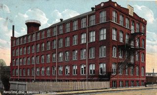 F36/ Mansfield Ohio Postcard 1910 American Cigar Factory Occupational