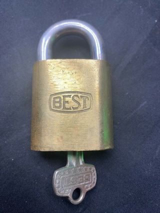 Vintage Brass Best Padlock With Key