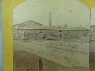 Rare Antique Stereoview West Chester Pa Spoke Factory S R Fisher Photo 3