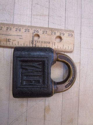 Vintage Yale & Towne Padlock Y&t Shamrock Old Antique Brass Lock No Key