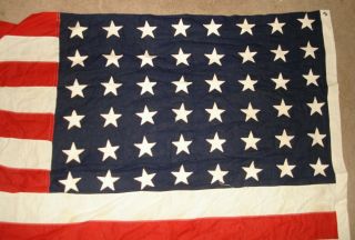 48 Star Us Flag Vintage 5 X 9.  5 Flag Ww2 Usa Stitched Stars