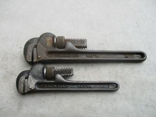 2 Vintage " Rigid Pipe Wrenches 6 & 8 Inch
