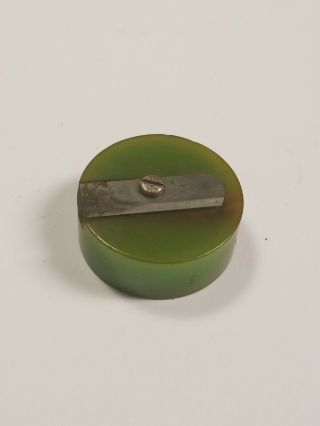 Vintage Green Round Bakelite Pencil Sharpener 2