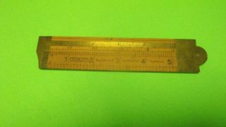 Vintage Stanley Wood And Brass Engineers Folding Caliper/ruler 1930 