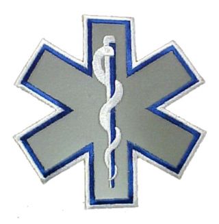 Reflective Star Of Life Emt Ems Fire 7x7 Emblem Patch