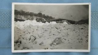 1938 Buffalo York Niagara Falls Bridge Iced Over Break Up Real Photo